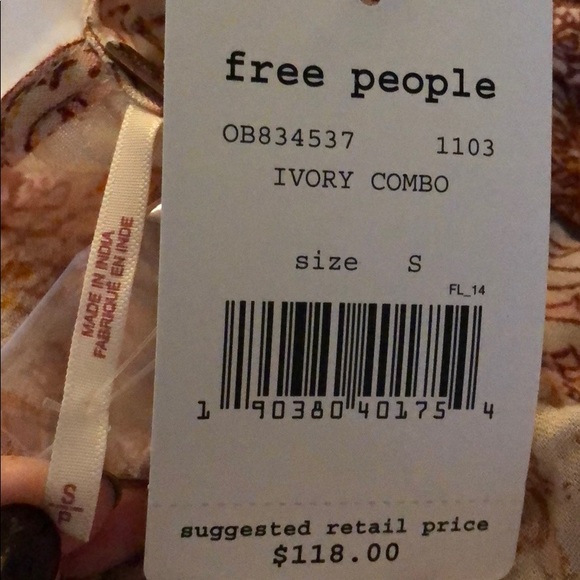 NWT Free People Lady Luck Tunic in Ivory  - Small - Picture 5 of 9